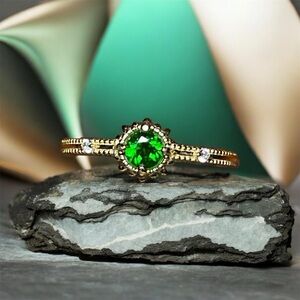 Green Tourmaline .925/Gold plated Ring